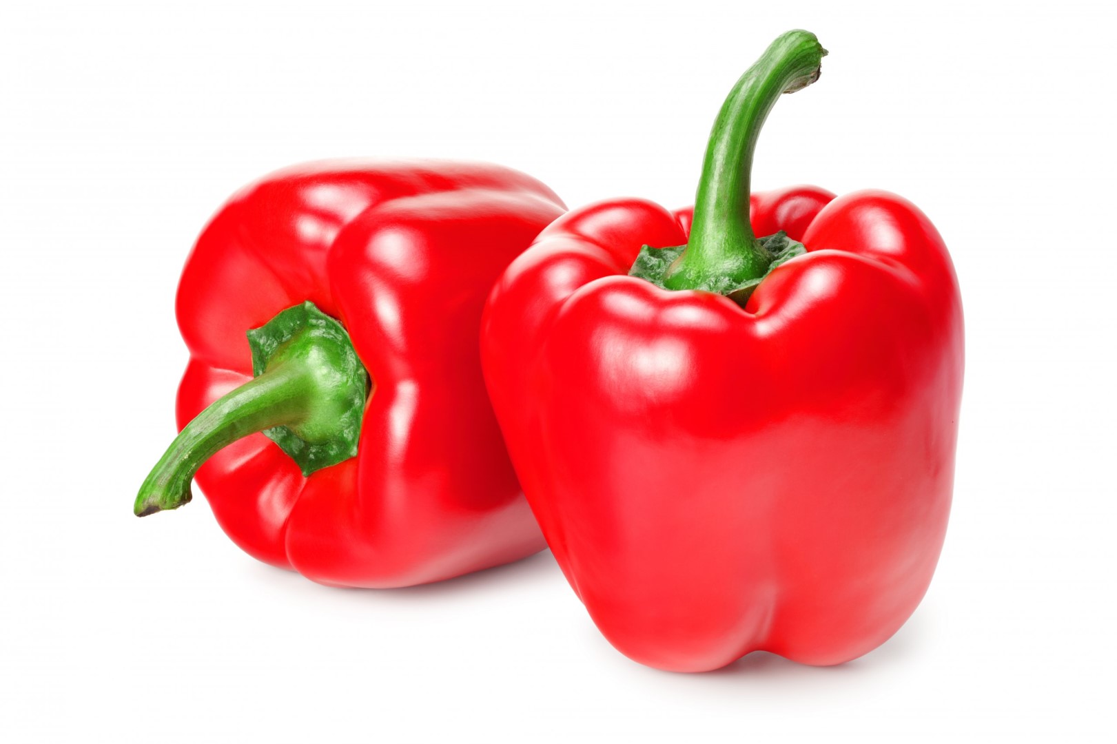 Two,Red,Sweet,Bell,Peppers,Isolated,On,White,Background Two,Red,Sweet,Bell,Peppers,Isolated,On,White,Background